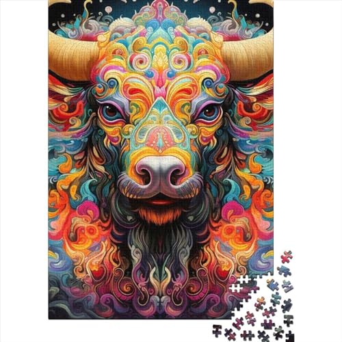 Art Bull Puzzle 1000-teilige Schwer Puzzle Spielzeug Lernspiel Impossible Herausforderung Spielzeug Für Erwachsene Kinder 1000pcs (75x50cm) von LMYmoney