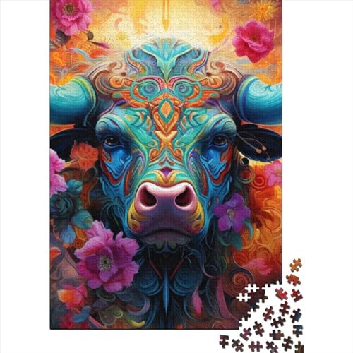 Art Bull Puzzle 1000-teilige Schwer Puzzle Spielzeug Lernspiel Impossible Herausforderungsspielzeug Für Erwachsene Kinder 1000pcs (75x50cm) von LMYmoney