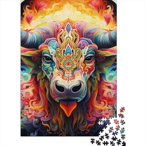 Art Bull Puzzles 1000 Teile Schwer Puzzle Spielzeug Lernspiel Impossible Herausforderungsspielzeug Für Erwachsene Und Kinder Ab 12 Jahren 1000pcs (38x26cm) von LMYmoney