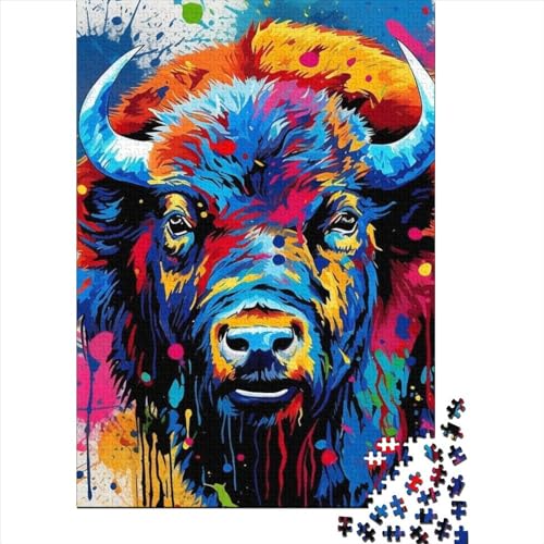 Art Bull Puzzles 1000 Teile Schwer Puzzle Spielzeug Lernspiel Impossible Herausforderungsspielzeug Für Erwachsene Und Kinder Ab 14 Jahren 1000pcs (75x50cm) von LMYmoney