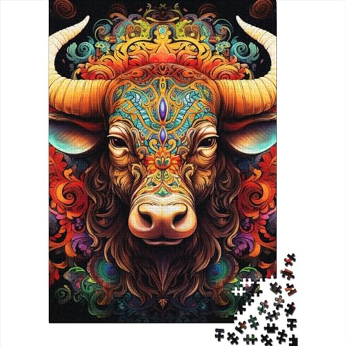 Art Bull Puzzles 1000-teilige Schwer Puzzle Spielzeug Lernspiel Impossible Herausforderungsspielzeug Für Erwachsene Kinder 1000pcs (75x50cm) von LMYmoney