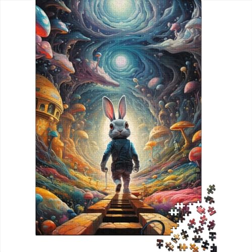 Art Bunny Puzzle 1000-teilige Schwer Puzzle Spielzeug Lernspiel Impossible Herausforderung Spielzeug Für Erwachsene Kinder 1000pcs (75x50cm) von LMYmoney
