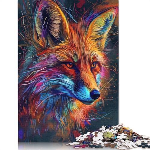 Art Bunter Fuchs Puzzle für Erwachsene und Jugendliche 1000 Teile Puzzle für Erwachsene Nachhaltige Puzzlespiele 1000pcs (75x50cm) von LMYmoney