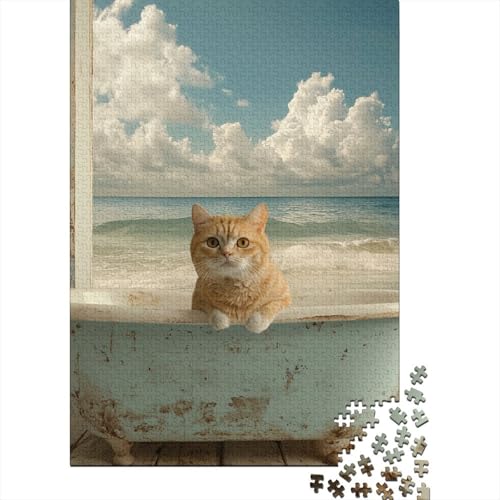 Art Cat Puzzle für Erwachsene, Lernspiel, Cooles Puzzle für Erwachsene und Kinder, 1000 Teile (75 x 50 cm) von LMYmoney
