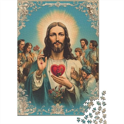 Art Christian Jesus 1000-teiliges Puzzle, freundliche Materialien, ungewöhnliche Puzzles für Frauen und Männer, 1000 Stück (75 x 50 cm) von LMYmoney