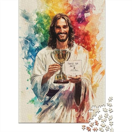 Art Christian Jesus Christliche Geschenke Puzzle Denksportaufgabe 100 Prozent Recycling-Karton Puzzle für Jungen oder Mädchen 38x26cm/1000Teile von LMYmoney