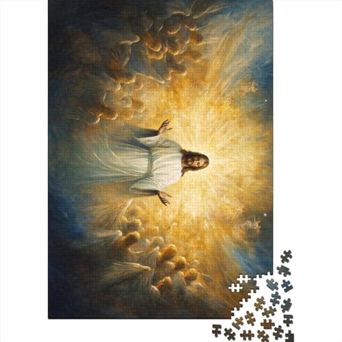 Art Christian Jesus Puzzle für Erwachsene, 100% recycelte Holzplatte, Denksportaufgaben für Frauen und Männer, 1000 Teile (75 x 50 cm) von LMYmoney