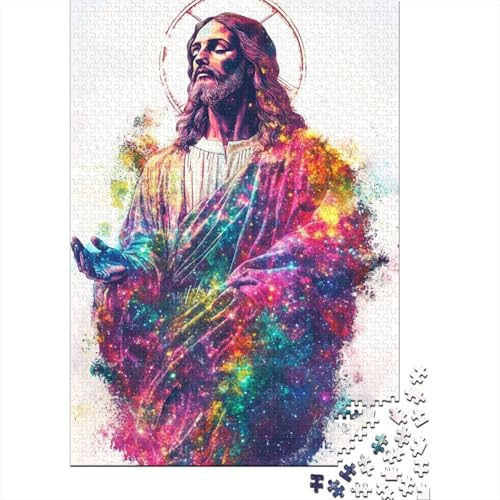 Art Christian Jesus Puzzle für Erwachsene, Entspannungs-Herausforderungsspielzeug, Herren-Puzzle, Geschenke für Jungen oder Mädchen, 1000 Teile (75 x 50 cm) von LMYmoney