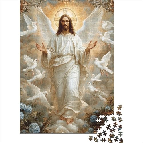 Art Christian Jesus Puzzle für Erwachsene, Entspannungs-Herausforderungsspielzeug, Herren-Puzzle, Geschenke für Jungen oder Mädchen, 1000 Teile (75 x 50 cm) von LMYmoney