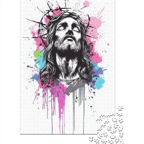Art Christian Jesus Puzzle für Erwachsene, lustiges Puzzle für die ganze Familie, Geschenk für Kinder ab 12 Jahren, 1000 Teile (75 x 50 cm) von LMYmoney
