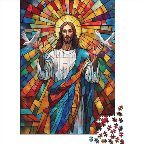 Art Christian Jesus Puzzle für Erwachsene ab 18 Jahren. Lernspiele für Herren. Puzzle für Erwachsene für Jungen oder Mädchen. 1000 Teile (75 x 50 cm). von LMYmoney