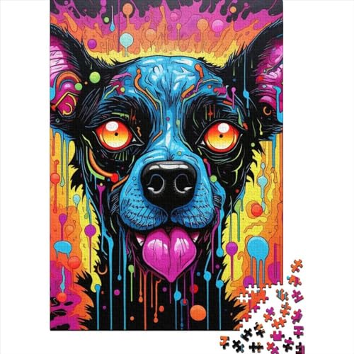 Art Dog Puzzles 1000 Teile Schwer Puzzle Spielzeug Lernspiel Impossible Herausforderung Spielzeug Für Erwachsene Kinder 1000pcs (75x50cm) von LMYmoney