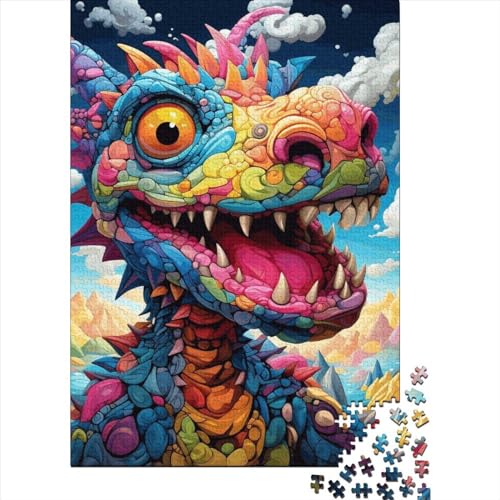 Art Dragon Puzzle 1000 Teile Schwer Puzzle Spielzeug Pädagogisches Spiel Impossible Herausforderungsspielzeug Für Erwachsene Und Kinder Ab 14 Jahren 1000pcs (38x26cm) von LMYmoney