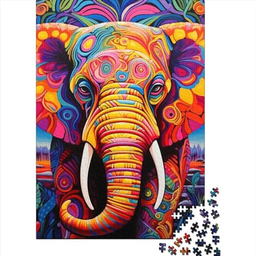 Art Elephant Puzzles 1000 Teile Schwer Puzzle Spielzeug Lernspiel Impossible Herausforderungsspielzeug Für Erwachsene Und Kinder Ab 12 Jahren 1000pcs (75x50cm) von LMYmoney