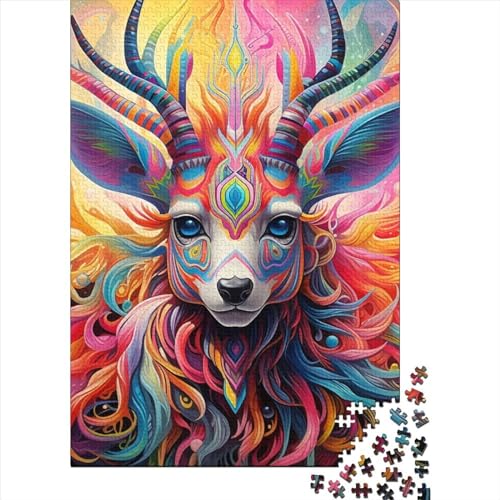 Art Elk Puzzle 1000-teilige Schwer Puzzle Spielzeug Lernspiel Impossible Herausforderungsspielzeug Für Erwachsene Und Kinder Ab 12 Jahren 1000pcs (38x26cm) von LMYmoney