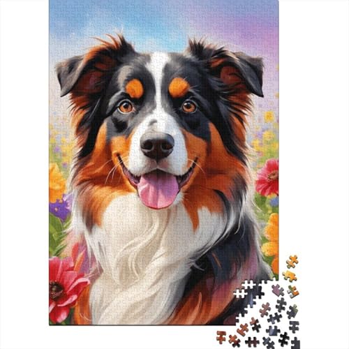 Art Flowers Dogs Puzzle, 100% recycelter Karton, 100% recycelter Karton, Puzzle für Jungen oder Mädchen, 1000 Teile (38 x 26 cm) von LMYmoney