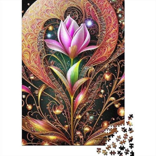 Art Flowers Puzzle 1000 Teile Schwer Puzzle Spielzeug Lernspiel Impossible Herausforderung Spielzeug Für Erwachsene Kinder 1000pcs (38x26cm) von LMYmoney