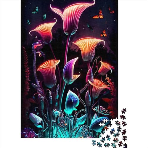 Art Flowers Puzzle 1000 Teile Schwer Puzzle Spielzeug Lernspiel Impossible Herausforderung Spielzeug Für Erwachsene Kinder 1000pcs (38x26cm) von LMYmoney