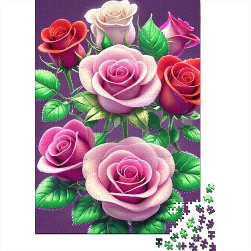 Art Flowers Puzzle 1000 Teile Schwer Puzzle Spielzeug Lernspiel Impossible Herausforderung Spielzeug Für Erwachsene Kinder 1000pcs (38x26cm) von LMYmoney