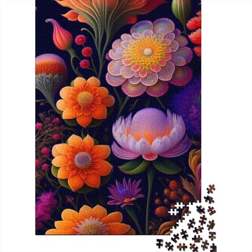 Art Flowers Puzzle 1000 Teile Schwer Puzzle Spielzeug Lernspiel Impossible Herausforderung Spielzeug Für Erwachsene Kinder 1000pcs (38x26cm) von LMYmoney