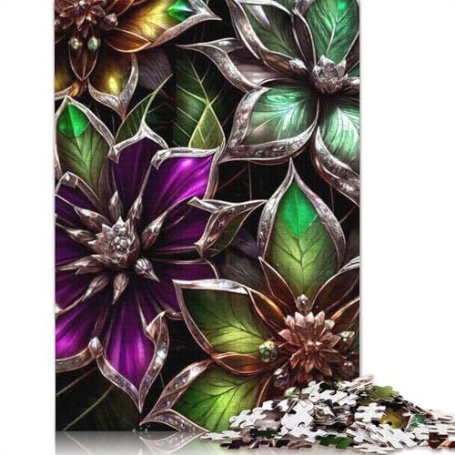 Art Flowers Puzzle 1000 Teile Schwer Puzzle Spielzeug Lernspiel Impossible Herausforderung Spielzeug Für Erwachsene Kinder 1000pcs (75x50cm) von LMYmoney