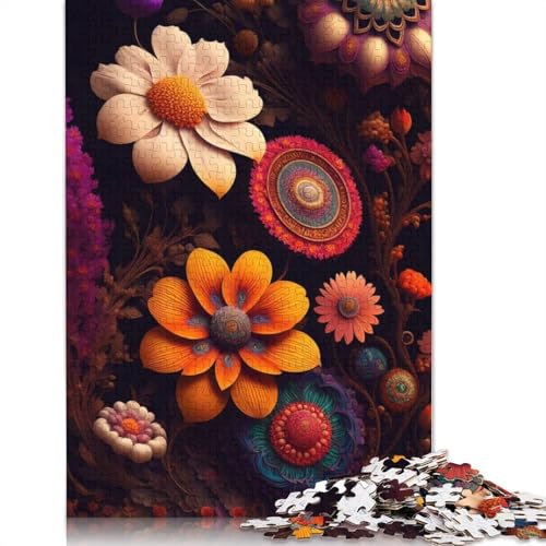 Art Flowers Puzzle 1000 Teile Schwer Puzzle Spielzeug Lernspiel Impossible Herausforderung Spielzeug Für Erwachsene Kinder 1000pcs (75x50cm) von LMYmoney