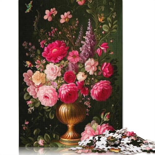 Art Flowers Puzzle 1000 Teile Schwer Puzzle Spielzeug Lernspiel Impossible Herausforderung Spielzeug Für Erwachsene Und Kinder Ab 14 Jahren 1000pcs (75x50cm) von LMYmoney