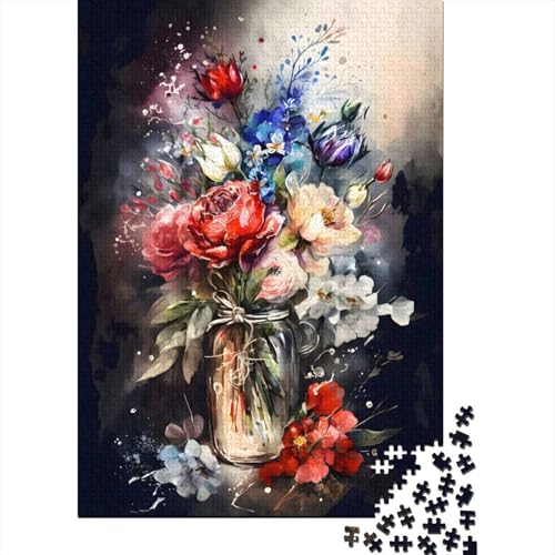 Art Flowers Puzzle 1000 Teile Schwer Puzzle Spielzeug Lernspiel Impossible Herausforderung Spielzeug Für Erwachsene Und Kinder in Bewährter 1000pcs (38x26cm) von LMYmoney