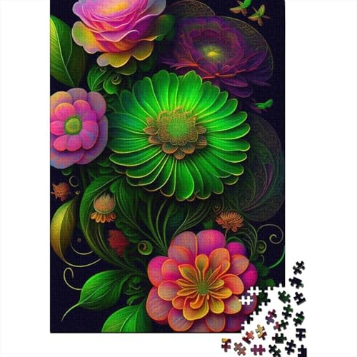 Art Flowers Puzzle 1000 Teile Schwer Puzzle Spielzeug Lernspiel Impossible Herausforderung Spielzeug Für Erwachsene Und Kinder in Bewährter 1000pcs (38x26cm) von LMYmoney