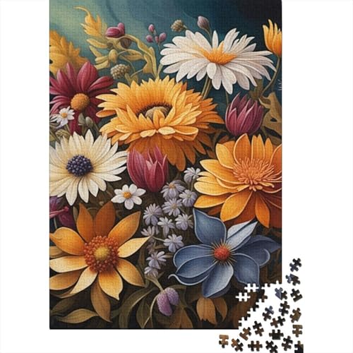 Art Flowers Puzzle 1000 Teile Schwer Puzzle Spielzeug Lernspiel Impossible Herausforderungsspielzeug Für Erwachsene Kinder 1000pcs (38x26cm) von LMYmoney