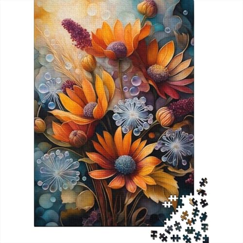 Art Flowers Puzzle 1000 Teile Schwer Puzzle Spielzeug Lernspiel Impossible Herausforderungsspielzeug Für Erwachsene Kinder 1000pcs (38x26cm) von LMYmoney