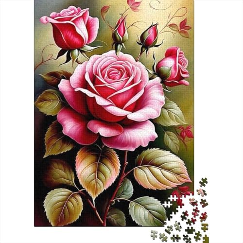 Art Flowers Puzzle 1000 Teile Schwer Puzzle Spielzeug Lernspiel Impossible Herausforderungsspielzeug Für Erwachsene Kinder 1000pcs (38x26cm) von LMYmoney