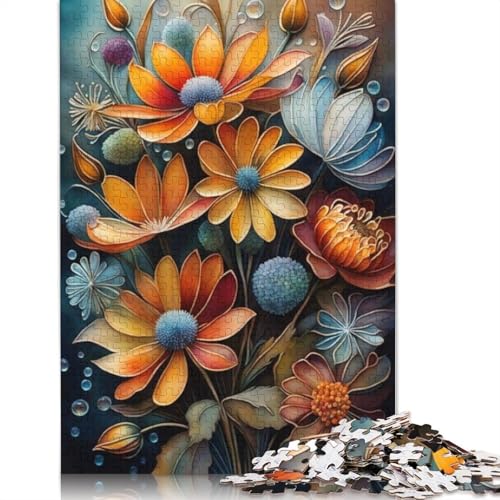 Art Flowers Puzzle 1000 Teile Schwer Puzzle Spielzeug Lernspiel Impossible Herausforderungsspielzeug Für Erwachsene Und Kinder Ab 14 Jahren 1000pcs (75x50cm) von LMYmoney