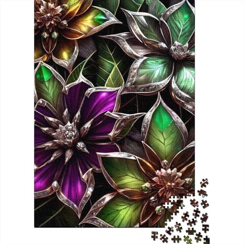 Art Flowers Puzzle 1000 Teile Schwer Puzzle Spielzeug Pädagogisches Spiel Impossible Herausforderung Spielzeug Für Erwachsene Kinder 1000pcs (38x26cm) von LMYmoney
