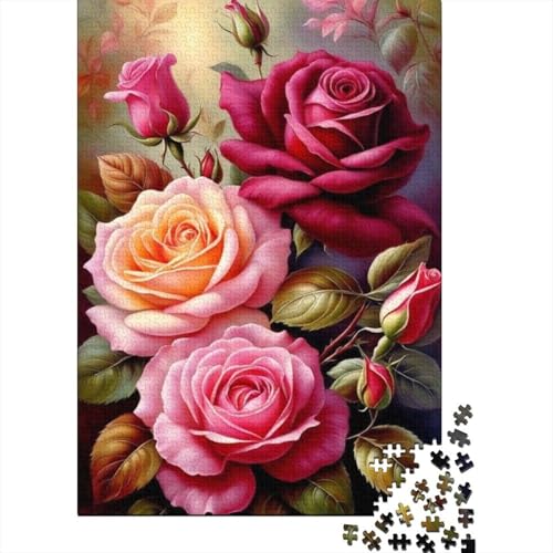 Art Flowers Puzzle 1000 Teile Schwer Puzzle Spielzeug Pädagogisches Spiel Impossible Herausforderung Spielzeug Für Erwachsene Kinder 1000pcs (38x26cm) von LMYmoney