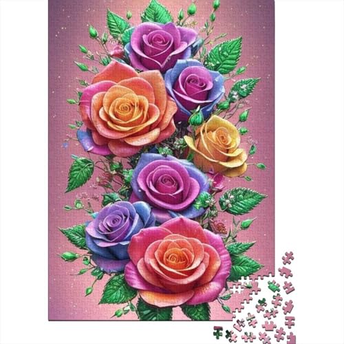 Art Flowers Puzzle 1000 Teile Schwer Puzzle Spielzeug Pädagogisches Spiel Impossible Herausforderung Spielzeug Für Erwachsene Kinder 1000pcs (38x26cm) von LMYmoney
