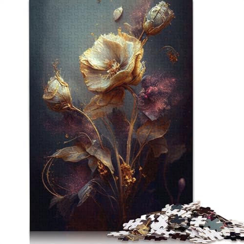 Art Flowers Puzzle 1000 Teile Schwer Puzzle Spielzeug Pädagogisches Spiel Impossible Herausforderung Spielzeug Für Erwachsene Kinder 1000pcs (75x50cm) von LMYmoney