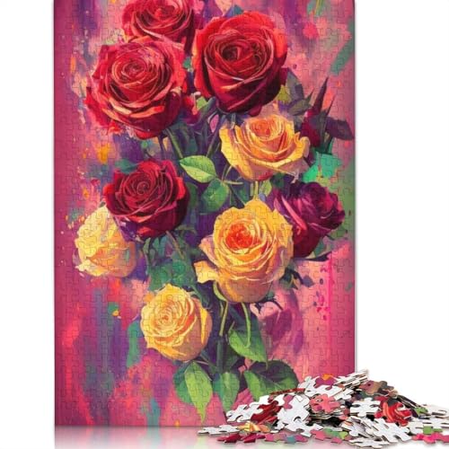 Art Flowers Puzzle 1000 Teile Schwer Puzzle Spielzeug Pädagogisches Spiel Impossible Herausforderung Spielzeug Für Erwachsene Und Kinder in Bewährter 1000pcs (75x50cm) von LMYmoney