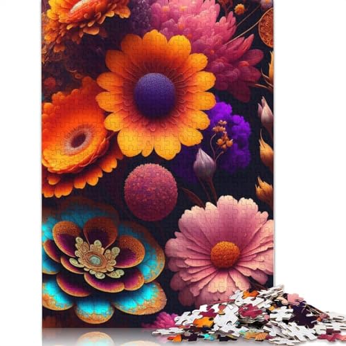 Art Flowers Puzzle 1000 Teile Schwer Puzzle Spielzeug Pädagogisches Spiel Impossible Herausforderungsspielzeug Für Erwachsene Kinder 1000pcs (75x50cm) von LMYmoney
