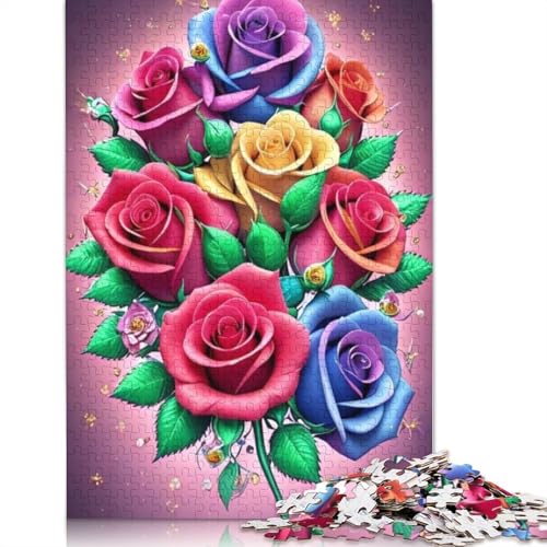 Art Flowers Puzzle 1000-teilige Schwer Puzzle Spielzeug Lernspiel Impossible Herausforderung Spielzeug Für Erwachsene Kinder 1000pcs (75x50cm) von LMYmoney