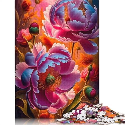 Art Flowers Puzzle 1000-teilige Schwer Puzzle Spielzeug Lernspiel Impossible Herausforderung Spielzeug Für Erwachsene Kinder 1000pcs (75x50cm) von LMYmoney