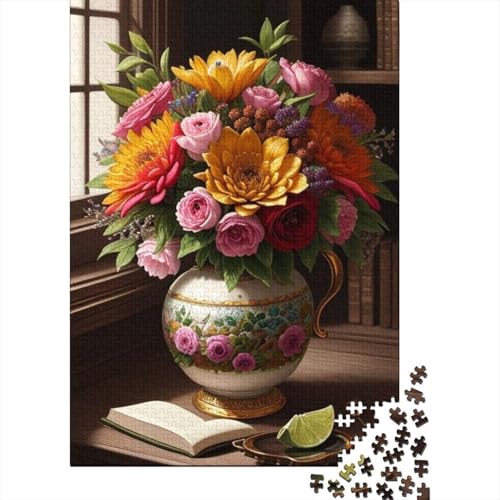 Art Flowers Puzzle 1000-teilige Schwer Puzzle Spielzeug Lernspiel Impossible Herausforderung Spielzeug Für Erwachsene Und Kinder Ab 12 Jahren 1000pcs (38x26cm) von LMYmoney