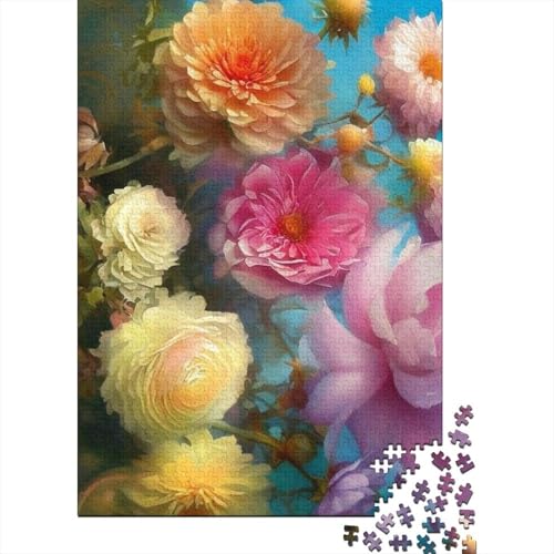 Art Flowers Puzzle 1000-teilige Schwer Puzzle Spielzeug Lernspiel Impossible Herausforderung Spielzeug Für Erwachsene Und Kinder Ab 14 Jahren 1000pcs (38x26cm) von LMYmoney