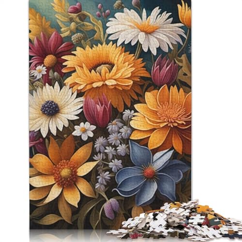 Art Flowers Puzzle 1000-teilige Schwer Puzzle Spielzeug Lernspiel Impossible Herausforderung Spielzeug Für Erwachsene Und Kinder Ab 14 Jahren 1000pcs (75x50cm) von LMYmoney