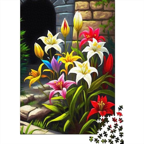Art Flowers Puzzle 1000-teilige Schwer Puzzle Spielzeug Lernspiel Impossible Herausforderungsspielzeug Für Erwachsene Kinder 1000pcs (38x26cm) von LMYmoney