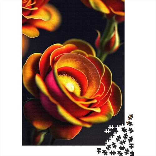 Art Flowers Puzzle 1000-teilige Schwer Puzzle Spielzeug Lernspiel Impossible Herausforderungsspielzeug Für Erwachsene Kinder 1000pcs (38x26cm) von LMYmoney