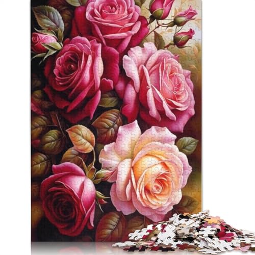 Art Flowers Puzzle 1000-teilige Schwer Puzzle Spielzeug Lernspiel Impossible Herausforderungsspielzeug Für Erwachsene Und Kinder Ab 12 Jahren 1000pcs (75x50cm) von LMYmoney