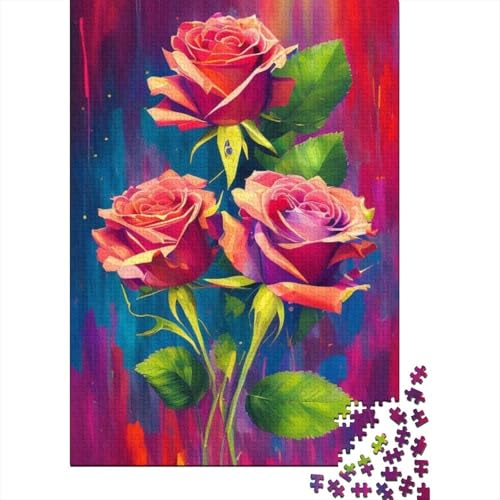 Art Flowers Puzzle 1000-teilige Schwer Puzzle Spielzeug Lernspiel Impossible Herausforderungsspielzeug Für Erwachsene Und Kinder Ab 14 Jahren 1000pcs (38x26cm) von LMYmoney