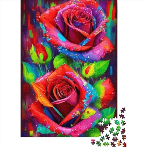Art Flowers Puzzle 1000-teilige Schwer Puzzle Spielzeug Lernspiel Impossible Herausforderungsspielzeug Für Erwachsene Und Kinder Ab 14 Jahren 1000pcs (38x26cm) von LMYmoney
