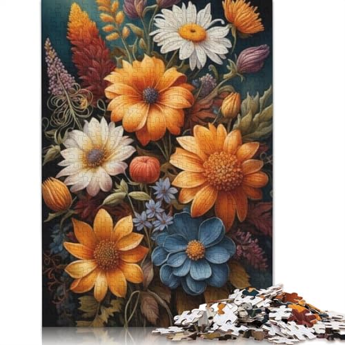 Art Flowers Puzzle 1000-teilige Schwer Puzzle Spielzeug Lernspiel Impossible Herausforderungsspielzeug Für Erwachsene Und Kinder Ab 14 Jahren 1000pcs (75x50cm) von LMYmoney